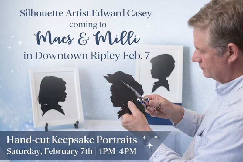 Silhouette artist Edward Casey coming to Macs & Milli in Downtown Ripley Feb. 7