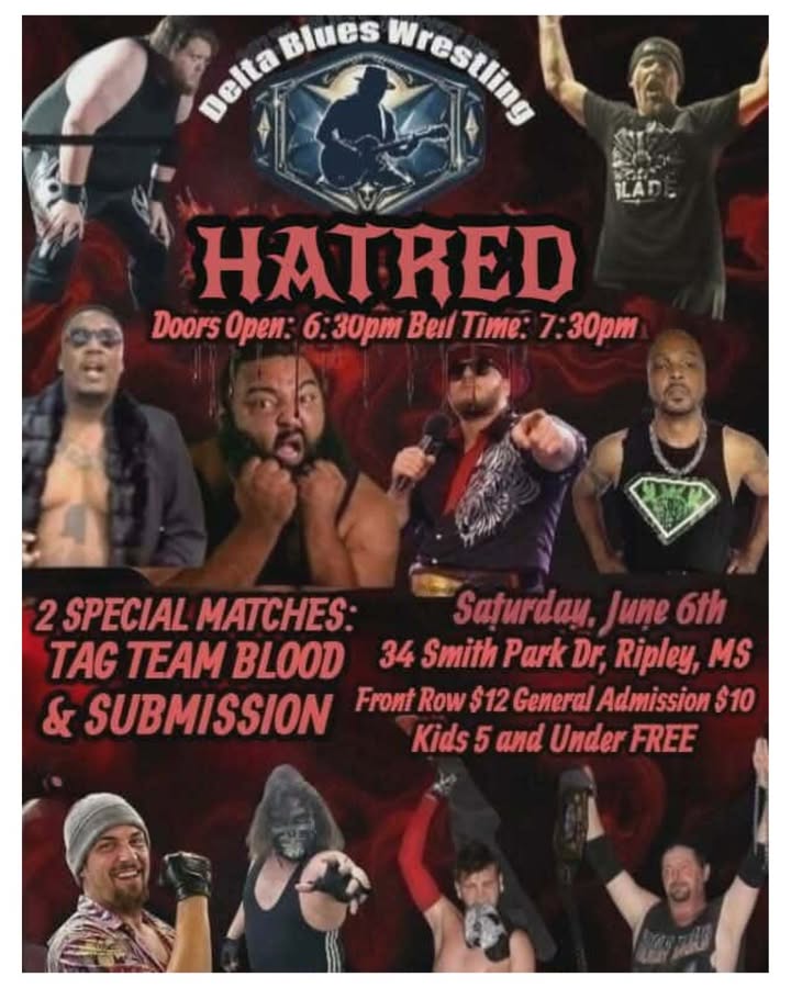 Delta Blues Wrestling Comes to Smith Park This Saturday Night