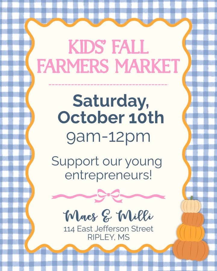 Kids' Fall Farmers Market Coming Saturday in Ripley