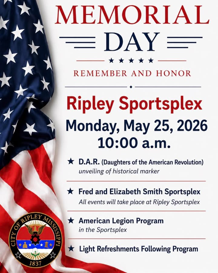 Ripley to Honor Fallen Heroes with Memorial Day Ceremony on May 25, 2026