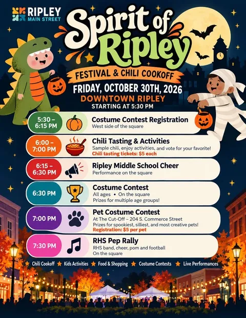 Spirit of Ripley Festival & Chili Cookoff Coming Friday