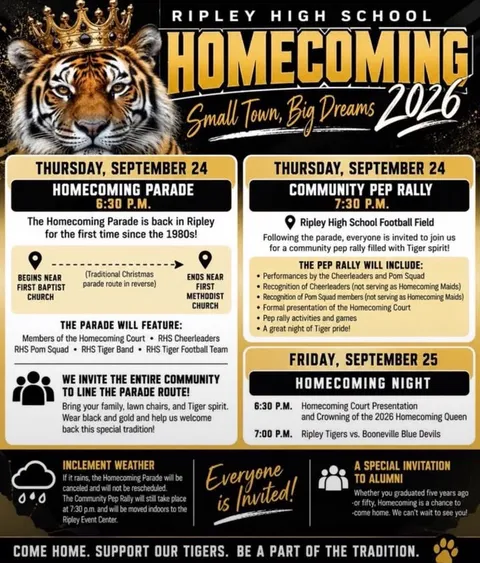 Ripley High School Brings Back Homecoming Parade After Nearly 40 Years
