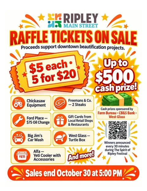 Raffle Tickets on Sale to Support Downtown Beautification
