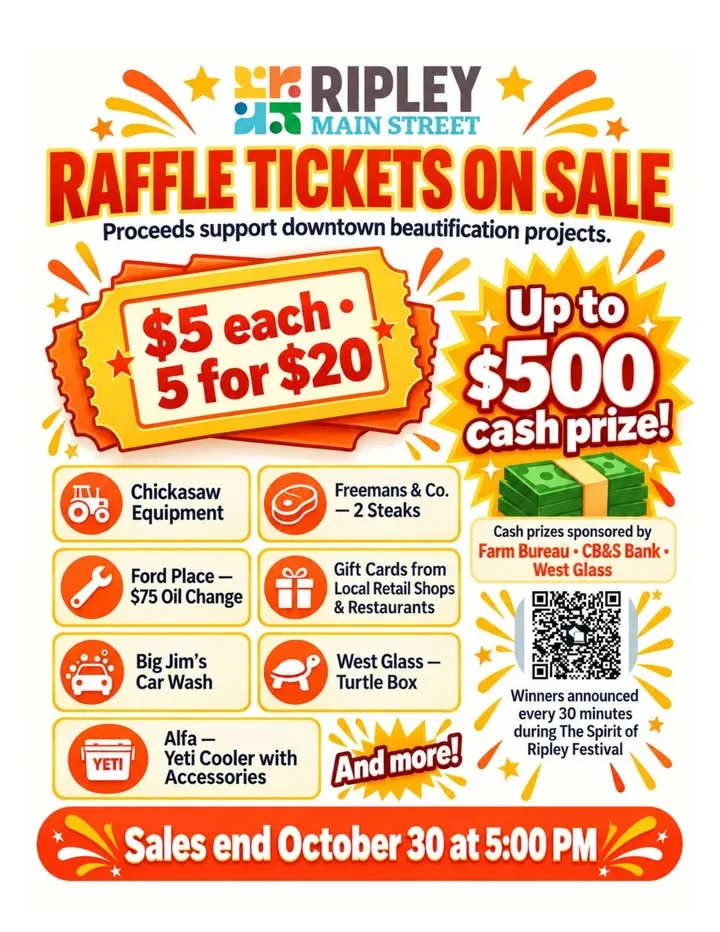 Raffle Tickets on Sale to Support Downtown Beautification