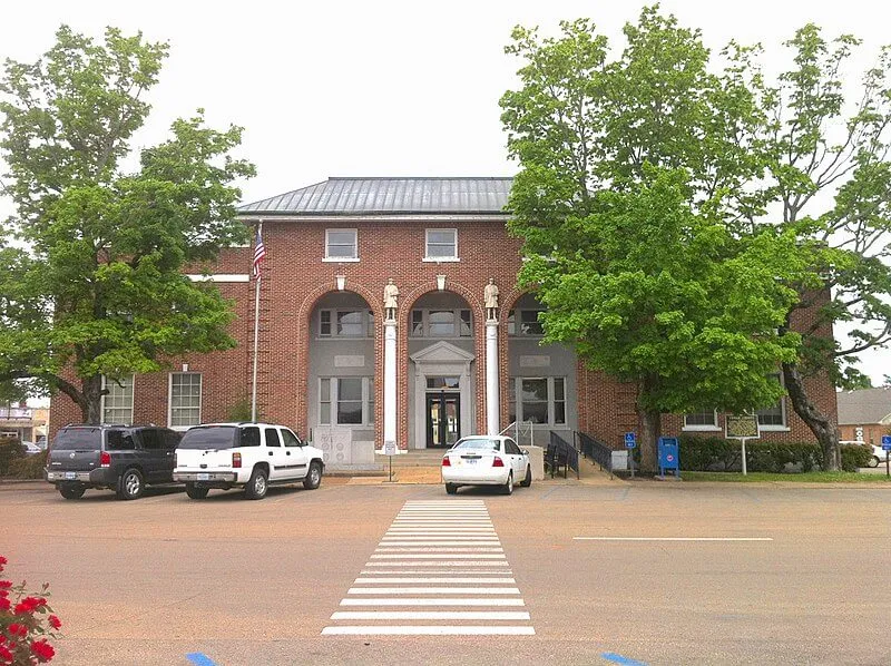 The Tippah County Courthouse on the square in Ripley, Mississippi
