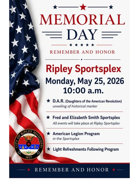 Ripley Honors Fallen Heroes with Memorial Day Ceremony and Historical Marker Unveiling