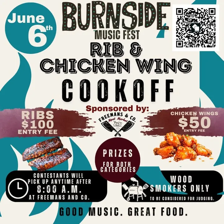 Burnside Music Fest Rib & Chicken Wing Cook Off Challenges Pitmasters on June 6