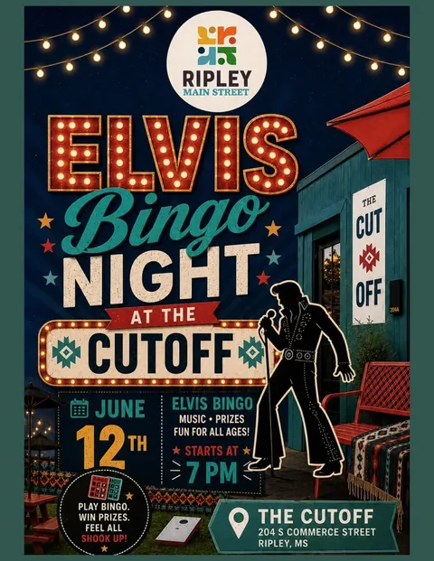 Downtown Ripley Hosts Elvis Bingo Night with Extended Shopping Hours