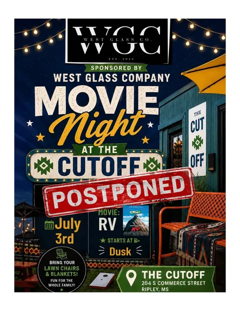 Movie Night at The Cut-off Postponed Due to Wet Weather