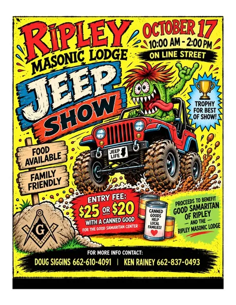 Ripley Masonic Lodge Jeep Show Coming Saturday